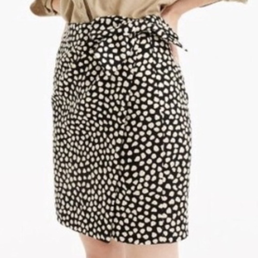 J. Crew Metallic Pebble Print Jacquard Skirt 8